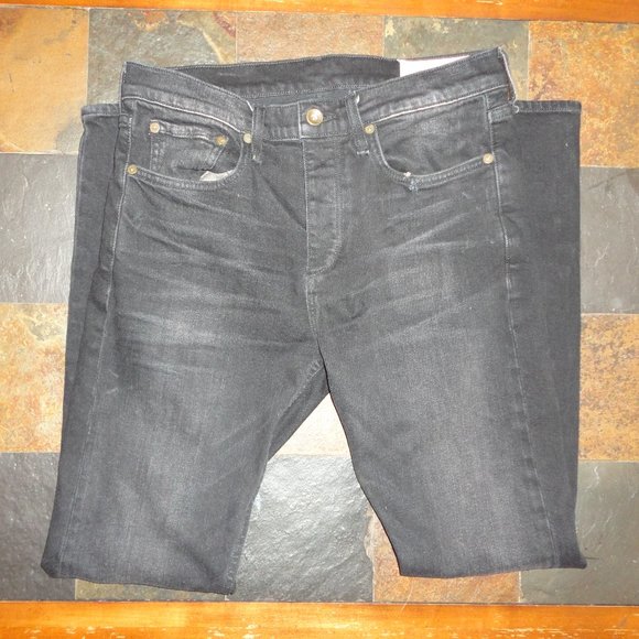 RAG & BONE Men's Fit 1 Skinny Black Denim Jeans Size 30x32 - Picture 1 of 10